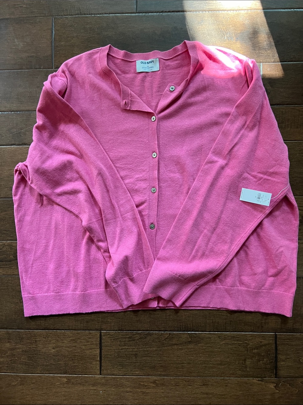 Old Navy Pink Crewneck Button Cardigan